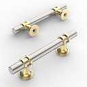 Amerdeco 10 Pack Brushed Satin Nickel and Gold Cabinet Pulls 3 Inch(76MM) Hole Centers Kitchen Cabinet Handles Cabinets Hardware Drawer Pulls ZH0058