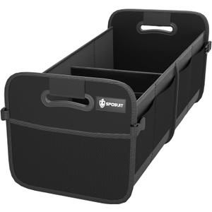Sposuit Trunk Organizer for Car - 70L Collapsible Car Storage with 11 Pockets & Reinforced Handles, SUV Trunk Organizers for Grocery Cargo(Black)