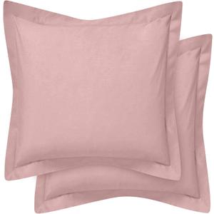 Cotton Metrics Heavy Quality European Square Pillow Shams Set of 2 Blush Pink 600TC 100% Organic Cotton Euro Pillow Shams 22x22 Pillow Cover, Cushion Cover Euro Size (Euro 22x22, Blush Pink)