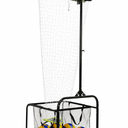 Volleyball Setter Training Equipment Volleyball Setting Trainer Setter Net | 5 Angles 2 Target Hoop Sizes Adjustable Height Includes Rubber Wheels and Collection Bag