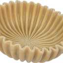 Creative Co-Op Resin Fluted Bowl, Beige