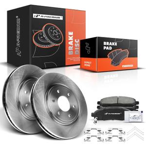 A-Premium 11.65 inch (296mm) Front Vented Disc Brake Rotors + Ceramic Pads Kit Compatible with Select Nissan and Suzuki Models - Frontier 2005-2019, Pathfinder 2005-2012, Xterra 05-15, Equator 09-12