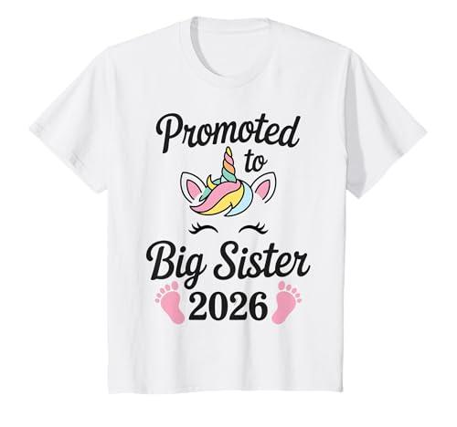 Kids Promoted to Big Sister 2026 T-Shirt, L