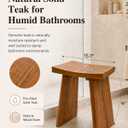 StrongTek Teak Shower Stool, Solid Wood Bath Seat, 18 in, Pre-Oiled, Natural