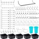 Pegboard Hooks, Peg Board Bins, Peg Locks, for Organizing Various Tools, 167 Pieces