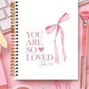 Bible Journal Notebook for Women Girls, Pink Bow Coquette Notebook, Christian Notebook for Women, Notebook for Bible Notes, Bible Journal Notebooks for Note Taking 