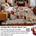 Oliven Xams Bedding Quilts King Size Christmas Car Bedspread Lightweight Snowmen Reindeer Cardinals Patchwork Bedding Holiday Bed Quilt Daybed Cover Home Decor (King(108"x96"), Beige White)