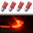 HHZL 1157 Brake Light Bulb, 12V Super Bright Strobe/Flashing Tail Light Bulb, BAY15D Dual Contact Reverse Rear Lamp, 014-30SMD Plug and Play Replacement for Most Cars Trucks SUVs (Red)