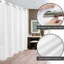 River Dream No Hook Long Shower Curtain or Liner Soft Microfiber - 75" Length Fabric Shower Curtain Liner Set, Machine Washable & Water Repellent, White, 71x77