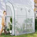 Lean to Greenhouse Outdoor Walk in Warm Garden House 79"x39"x83" Reinforced Wall Greenhouses with 2 Roll-Up Zipper Doors for Plants, Large