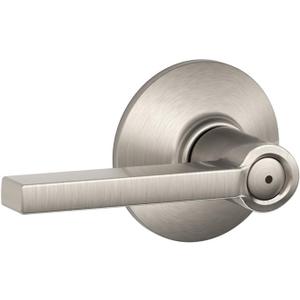 Schlage F40 LAT 619 Latitude Door Lever, Bed & Bath Privacy Lock, Satin Nickel