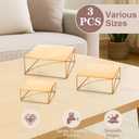Wenqik 3 Pcs Buffet Riser Set 8" 10" 12" Gold Cake Stand, Metal Display Catering Dessert Table Riser Food Display Stand for Wedding Birthday Party Anniversary Reception