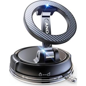 ANDERY Car Phone Holder for Magsafe [78+LBS Strongest Suction & 2400gf Strongest Magnetic] 360 Adjustable Car Phone Mount, Phone Holders for Your Car for iPhone 17-12 Pro Max Air Plus (Carbon Fiber)