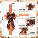 Sursurprise Halloween Decorations Bow for Door, Orange Black Halloween Door Bow Large, Wrapping for Window Fireplace Cabinet, Home Kitchen Party Supplies Baby Shower Birthday Celebration