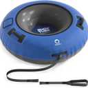 QPAU Snow Tube with Premium Canvas Cover for Kids and Adults, 48'' Inflatable Heavy Duty Snow Tube Made by Thickened Bottom, Sled Winter Outdoor Fun Toys for Children Boys Girls (Blue)