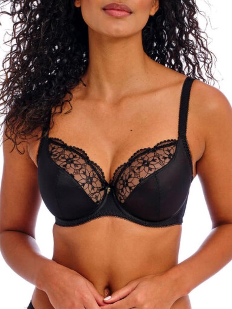Freya Women's Hallie Underwire Plunge Bra (32G, Black)