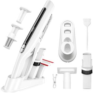 Handheld Vacuum Cordless,24KPA High Power Car Vacuum with Brushless Motor,LED Light,Charging Dock,Rechargeable Hand Held Vacuum Cleaner with Reusable Filter for Car,Home,Office,Pet Pair,White