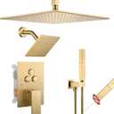 VANFOXLE Shower Faucet Set Brushed Gold Modern Shower System