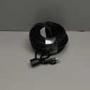 25FT Black Outdoor Extension Cord - Flat Plug, Waterproof SJTW 16Gauge, 125V 13A 1625W 3Prong Grounded Exterior Cord, Cold Weather