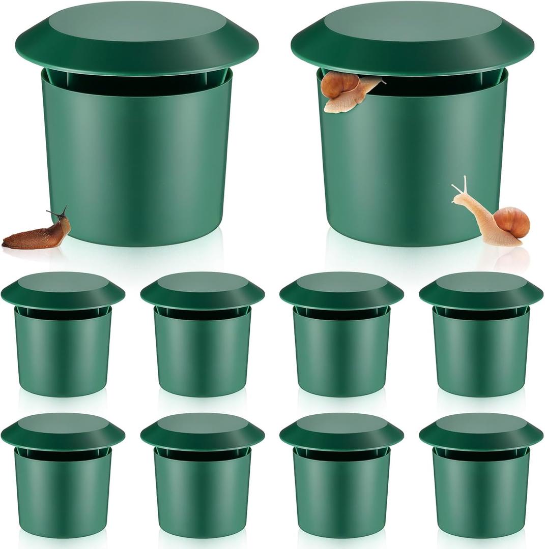 Qualirey 10 Pcs Beer Slug Snail Traps 3.86 x 4.41 Inch Plastic Snail Trapper Reusable Snails Catcher Slug House for Garden Farm