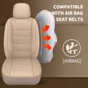 HChengkikz Car Seat Covers, Quilting Leather Seat Covers Full Set, Waterproof Faux Leather Automotive Seat Covers for Cars, Universal Car Seat Protectors Fit for Cars, Suvs, Trucks, Airbag Compatible