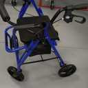 Drive Medical 795B Duet Folding Transport Wheelchair and Rollator Walker, Blue