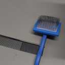 2PCS Slicker Brush for Dogs & Pet Comb,Professional Dog Grooming Brush (Goldendoodles,Poodles,Labradoodles) with Extra Long Pins to Effectively Remove Tangles, Knots and Mats (Blue, Large)