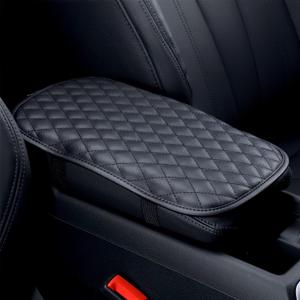 ESKONKE Car Center Console Cover PU Leather Auto Armrest Cover - Scratch Resistant/Wear-Resistant/Waterproof Universal Car Armrest Storage Box Interior Accessories (Black)