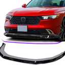 Archaic Front Bumper Lip Compatible with Honda Accord 11th Sedan EX/LX/Hybrid Sport/Touring 2023-2025, 4pcs Front Lip Splitter, Gloss Black Chin, 2023 Accord Extension Accessories