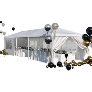Devoko 10x30 FT Waterproof White Canopy Tent - Heavy Duty Outdoor Wedding Party Tent for Backyard, Patio