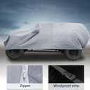 Car Cover Waterproof All Weather with Driver Door Zipper for Jeep Wrangler JK JL 2 Door 2007-2021 / Full Exterior Cover/Durable 210D Oxford Cloth / 1Pcs Gray (Silver Tone)