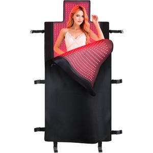 2025 Upgraded Triple-Mode Red Light Therapy Mat for Full Body Pain Relief, 73.0" x 33.4" Whole Body Coverage with 2570 Dual-Wave (660nm & 850nm) LEDs, Premium Leather, Multi-Mode Customization(Black)