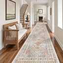 zesthome Washable Runner Rug 2.5x12 - Stain Resistant Entryway Rug,Ultra-Thin Kitchen Rugs, Anti Slip Backing Runner Rugs for Entrance Laundry Room Indoor Hallway (Orange,2.5'x12')