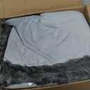 Luxury Faux Fur Throw Blanket, Grey and Black High Pile Mixed Throw Blanket, Super Warm, Fuzzy, Elegant, Fluffy Decoration Blanket Scarf for Sofa, Couch and Bed, 60''x 80''