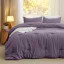 Bedsure Oversized King Comforter Set, Grayish Purple Soft Prewashed Bedding for All Seasons, 3 Pieces GentleSoft Bed Set, 1 Lightweight Comforter (120"x98") and 2 Pillowcases (20"x36")