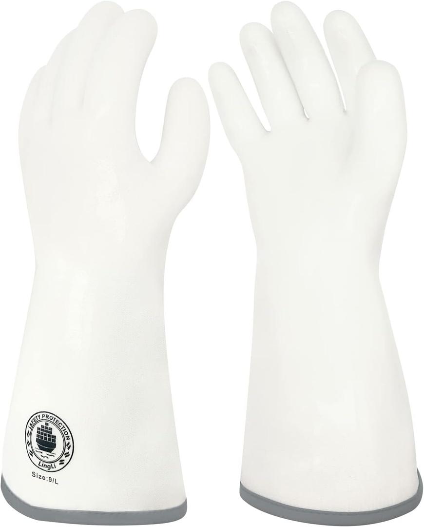 Silicone Oven Gloves, Heat Resistant Oven Gloves with Fingers, Kitchen Oven Mitts Smoker Barbecue Gloves for Baking, Grilling, Cooking, Food Grade, Waterproof (9) (White)