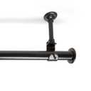 Adjustable Ceiling Mounted Curtain Rod - Heavy Duty and Long 56-10 Inches Extendable Rods for Walls, Ceilings, Windows and Room Partitions - Black