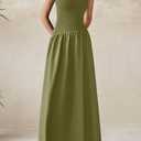 PRETTYGARDEN Women's Maxi Sundress Casual Summer 2025 Sleeveless Asymmetrical Drop Waist Patchwork Long Flowy Tank Dresses (L)