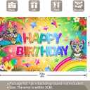 Swepuck 72x43inch Fabric Rainbow Happy Birthday Backdrop Colorful Leopard Wild Cheetah Photography Background Baby Shower Kids Party Decorations Photo Banner Props