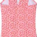 LIZENS Girls Swimsuit Kids Scalloped One Piece Ruffle Swimsuit Girls Swimwear Print (Pink, 2-3T)