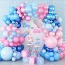 Pink Blue Balloon Arch Garland Kit, 152Pcs 18/10/5 Inch Gender Reveal Balloons, Metallic Blue Pink Mixed Party Pearl Blue Pink Balloons for Boys Girls Baby Shower Birthday Decoration