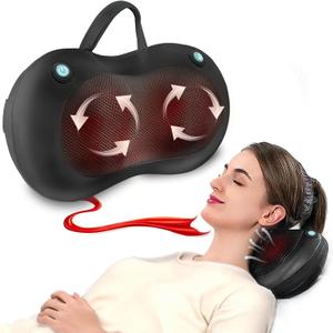 Xllent Christmas Gifts for Women,White Elephant Gifts,Shiatsu Neck Back Massager for Pain Relief Deep Tissue,Back Massager Deep Tissue Kneading with Heat,3D Electric Pillow