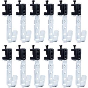 Heavy Duty 3/4" Cable Support J Hooks with Beam Clamp for Wire Management, Metal Wire Support J-Hook Hanger for Wall Mounting&Attaching to Vertical Surfaces(Ceilings, Beams)12 Packs