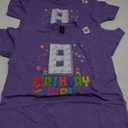8th Birthday Girl Master Builder 8 Years Old Building Block T-Shirt 2pcs (Small, Purple Heather)