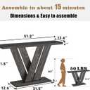 51" Console Table, V-Shaped Entryway Table, Wood Sofa Table Behind Couch, 51.2 inches L x 12.6 inches W x 31.5 inches H