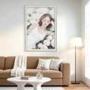 24x36 Poster Frame, Vintage 24 x 36 Poster Frame with HD Plexiglass Durable for Horizontal or Vertical Wall Mounting, White-Brown, 1 Pack