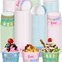FoldTier 48 Pcs 9 oz Mahjong Treat Snack Cups Bulk Ice Cream Bowl Cute Cups Disposable Party Favors Paper Bowls for Birthday Iced Food Soup Sundae Snack Dessert Beverage(Classic)