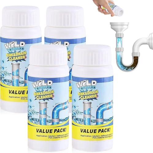 4pc Wild Tornado Pipe Dredge,Powerful Sink Cleaner for Kitchen Toilet Pipeline Quick Cleaning Tool- Wild Tornado Pipe Cleaner