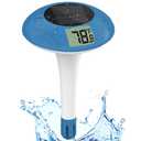 Pool Thermometer Floating Easy Read Solar Powered Floating Digital Temperature Gauge for Accurate Testing, IPX-8 Waterproof,Big LCD Screen for Easy Reading, C/F Display