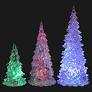 Beaupretty 3 Pieces Lighted Christmas Tree Figurine Color Changing LED Acrylic Holiday Tree Christmas Table Top Decoration for Centerpieces Window Desk Mantel Gift White